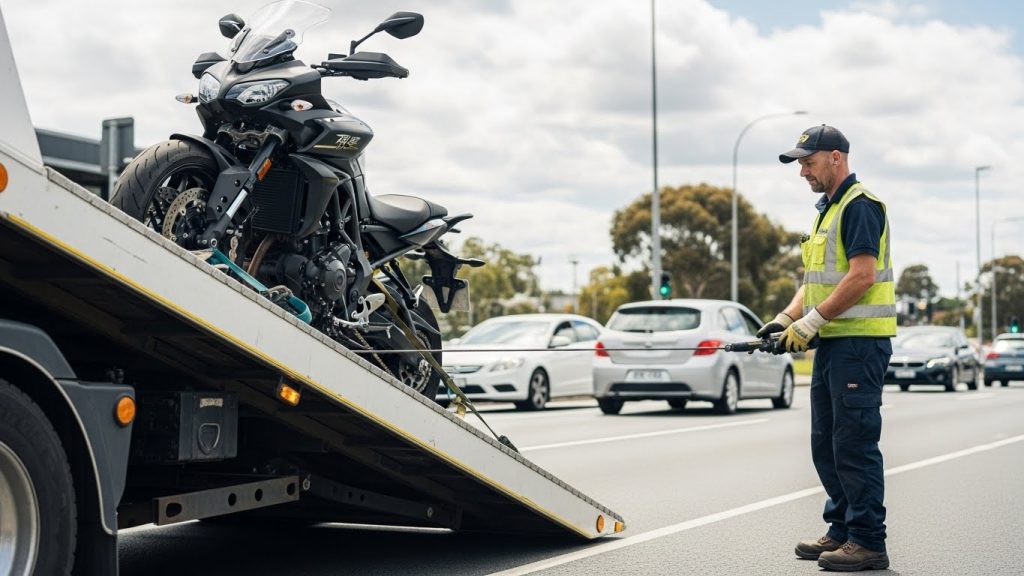 tow a motorcycle with tilt tray